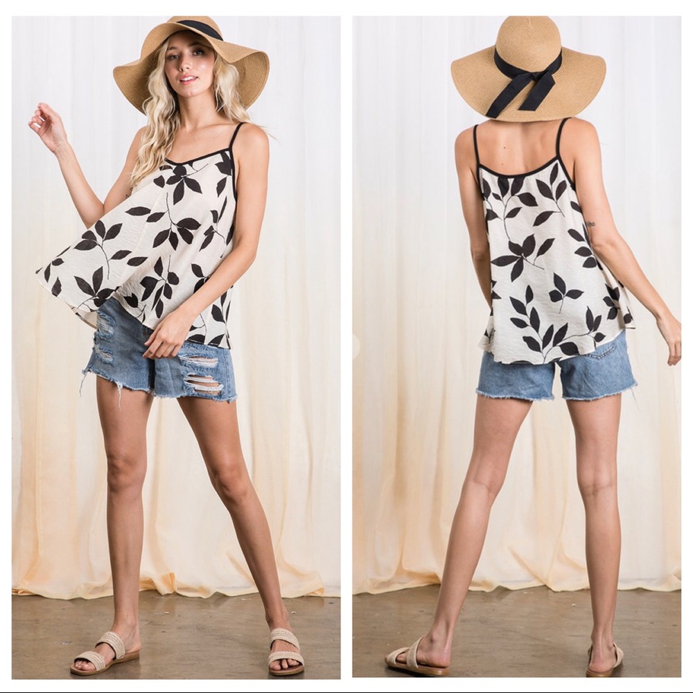 Fabulous Leaf print dressy Cami
